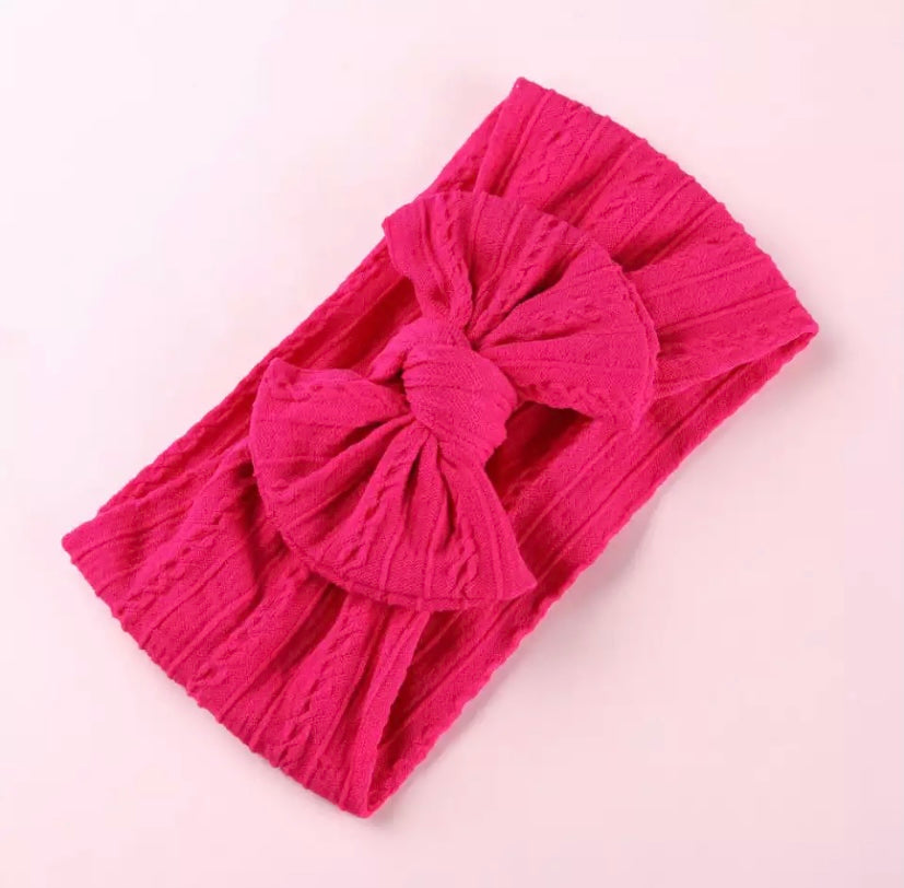 Cable knit bow headbands