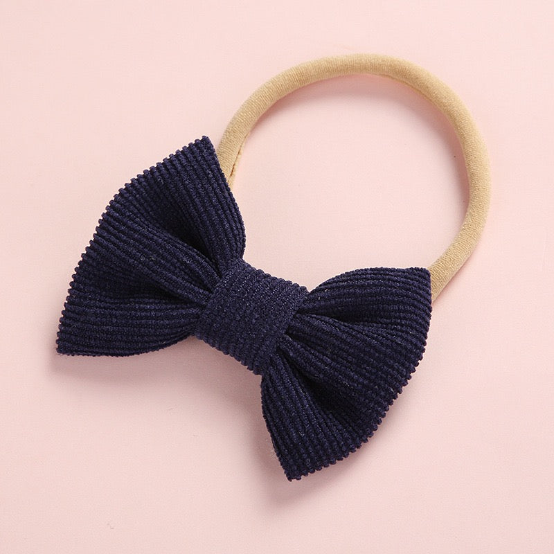 Dainty corduroy bow headbands