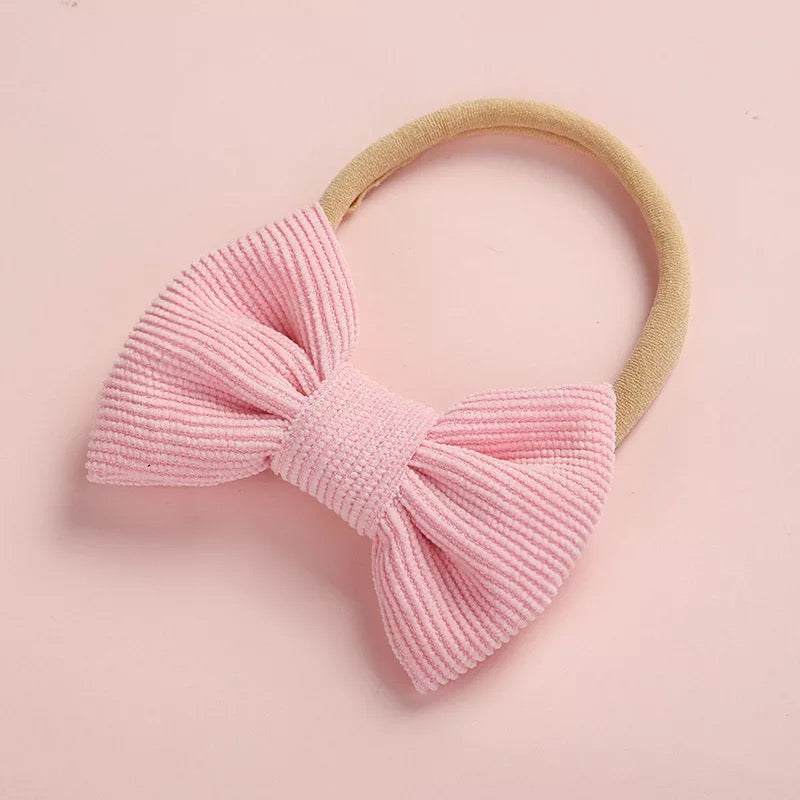 Dainty corduroy bow headbands