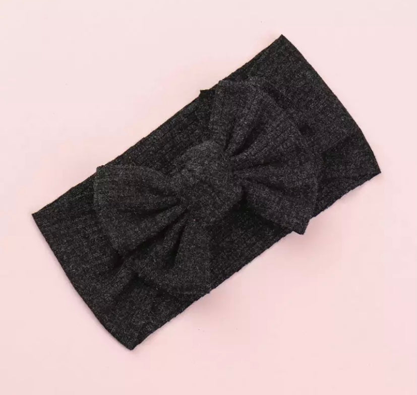 Ribbed bow headbands