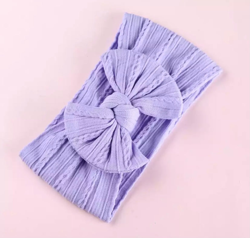 Cable knit bow headbands