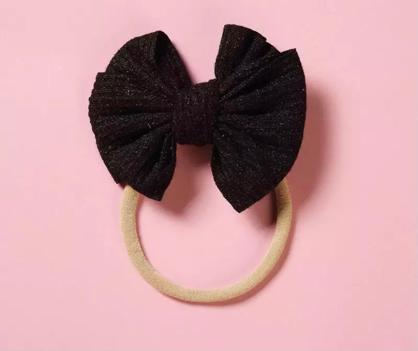 Dainty ribbed bow headbands