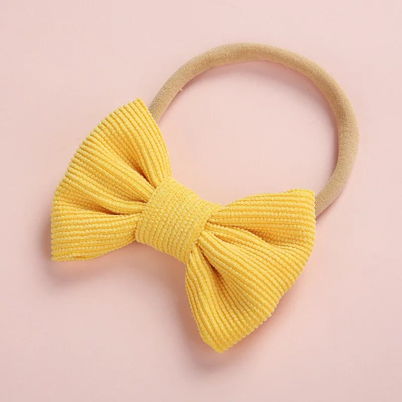 Dainty corduroy bow headbands