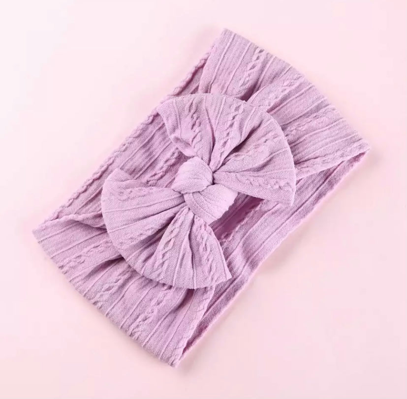 Cable knit bow headbands