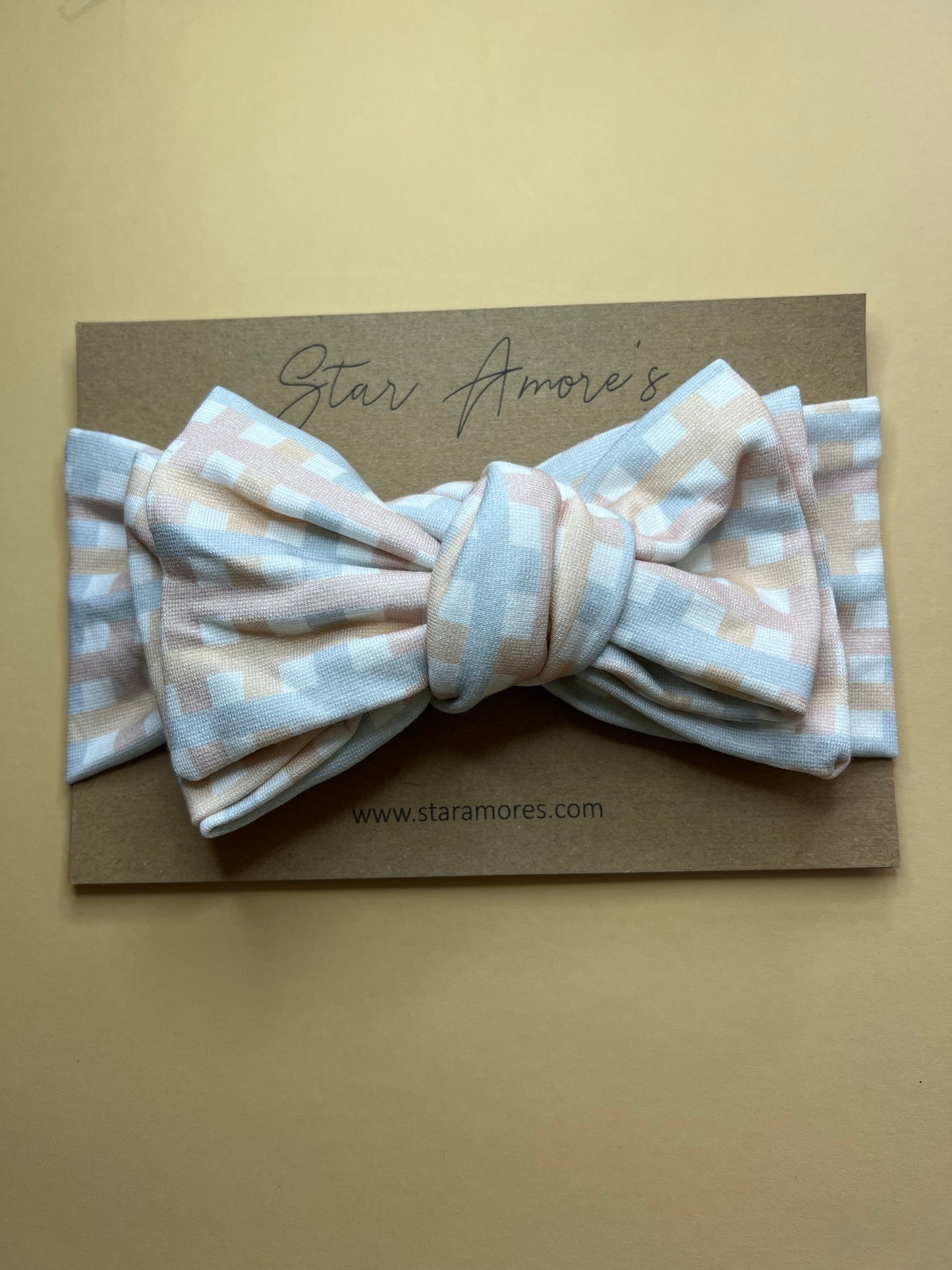New season gingham chunky top knot