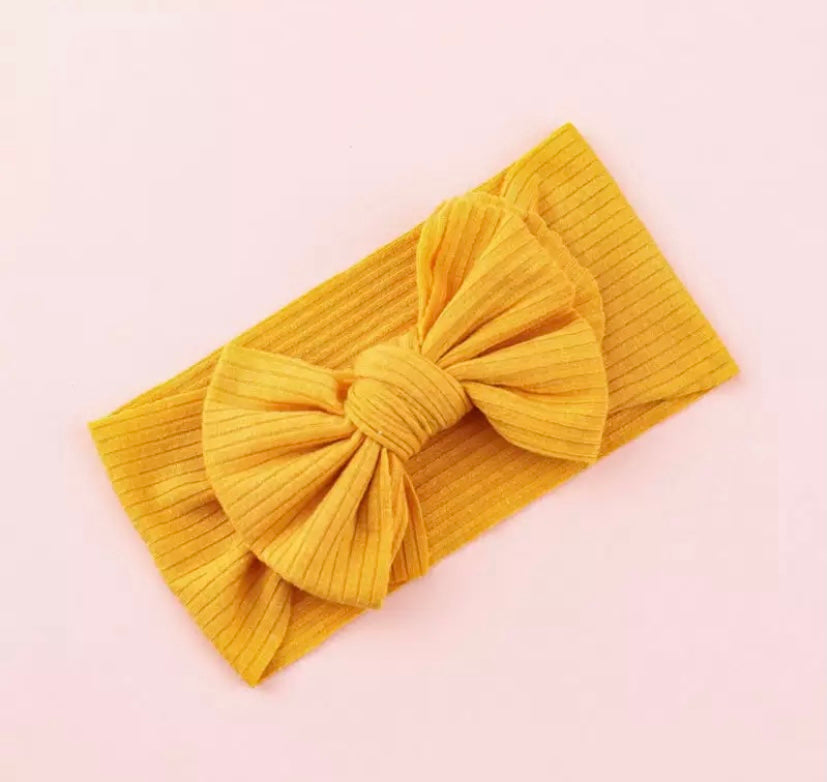 Ribbed bow headbands