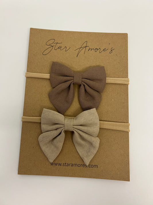 Set of 2 neutral dainty headbands