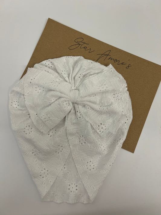 White bow turban