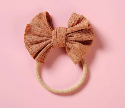 Dainty ribbed bow headbands