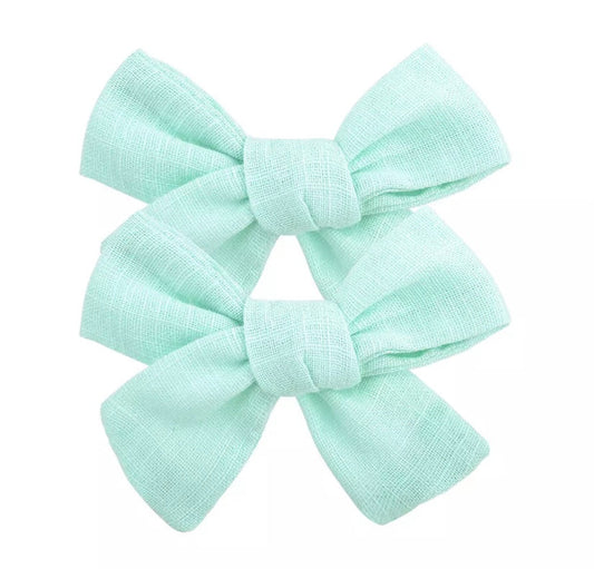 Mint pigtail clips