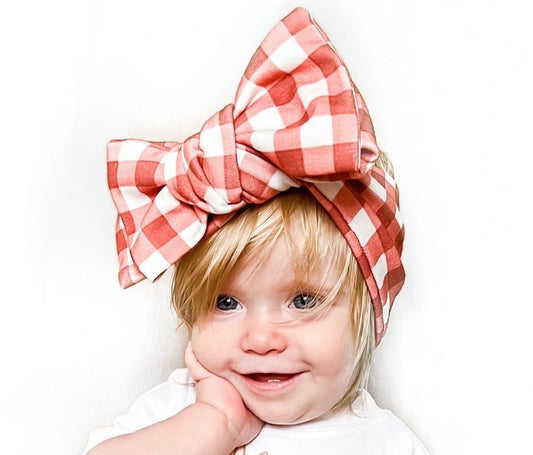 The Posie gingham chunky top knot