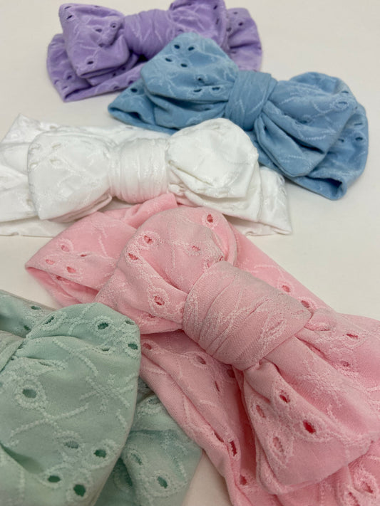 Eyelet chunky top knots