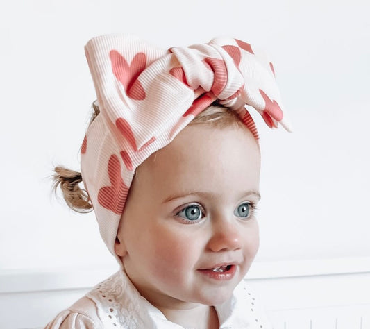 Handmade Love heart chunky top knot