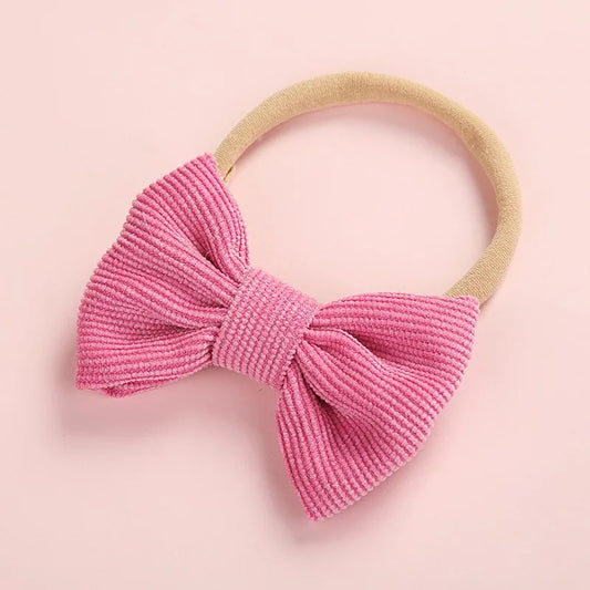 Dainty corduroy bow headbands